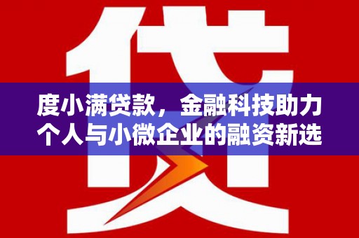南木林度小满贷款，金融科技助力个人与小微企业的融资新选择