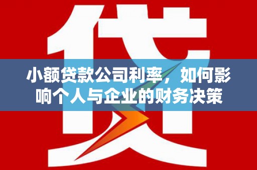 南木林小额贷款公司利率，如何影响个人与企业的财务决策