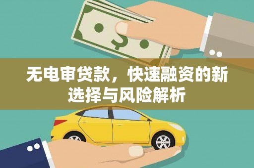 南木林无电审贷款，快速融资的新选择与风险解析
