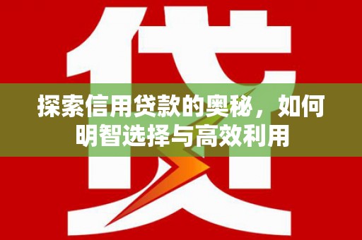 南木林探索信用贷款的奥秘，如何明智选择与高效利用