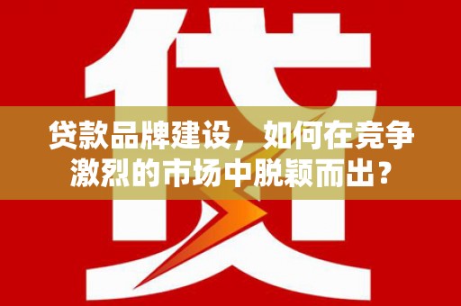 南木林贷款品牌建设，如何在竞争激烈的市场中脱颖而出？