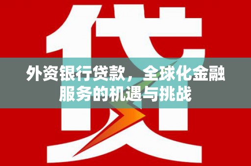南木林外资银行贷款，全球化金融服务的机遇与挑战